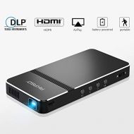 Mini Video Projector, AKASO Portable Pico Projector 1080P HD DLP LED 50 ANSI Lumens with WiFi, HDMI, USB, Micro SD & 3.5mm Audio and Remote Control for iPhone/ Android Laptop/ PC/
