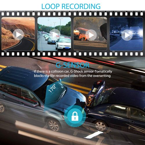  Mirror Dash Camera for Cars - AKASO Dash Cam 10 Stream Media Full Touch Screen with 32GB Card 1080P Dual Recording Reversing Image G-Sensor Parking Monitor with Waterproof Backup C
