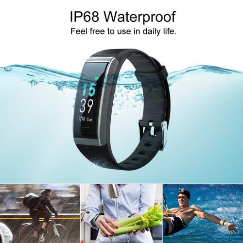  AKASO Fitness Tracker HR, Activity Tracker Watch with Heart Rate and Sleep Monitor, Waterproof Step Counter, Calorie Counter, Smart Fitness Band,Physiological Remind