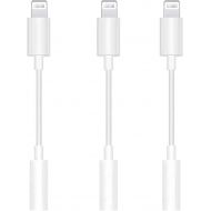 AKAVO Apple MFi Certified 3 Pack Lightning to 3.5 mm Headphone Jack Adapter iPhone 3.5mm Jack Aux Dongle Cable Earphones Headphones Converter Compatible with iPhone 12 12 Pro11 XR XS X 8