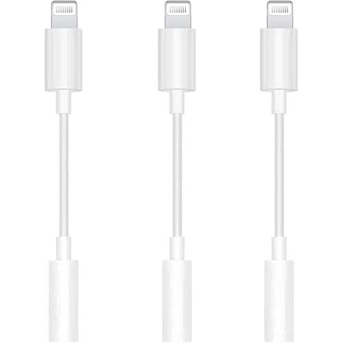  AKAVO Apple MFi Certified 3 Pack Lightning to 3.5 mm Headphone Jack Adapter iPhone 3.5mm Jack Aux Dongle Cable Earphones Headphones Converter Compatible with iPhone 12 12 Pro11 XR XS X 8