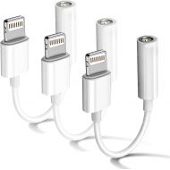 Apple MFi Certified 3 Pack Headphone Adapter for iPhone Connects Lightning to 3.5mm Dongle Auxiliary Audio Splitter Cable AKAVO Adapter Compatible with iPhone 7 8 11 11 Pro 12 12 P