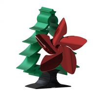 AKBQ Christmas Tree Fireplace Fan 5 Blade Heat Powered Stove Fan Burner for Wood/Log Burner