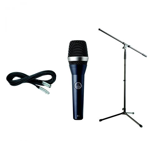  AKG},description:This package contains a professional entertainers microphone, a tripod boom stand and a 20 XLR-XLR microphone cable. The D5 dynamic vocal microphone for lead and b