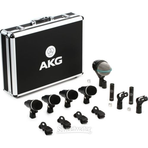  AKG Drum Set Concert 1 Microphone Set with Stands and Cables
