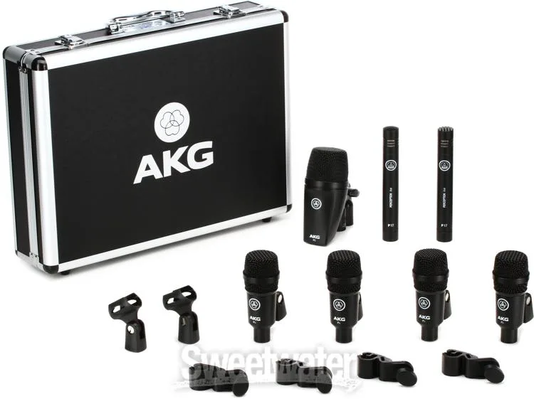  AKG Drum Set Session 1 Microphone Set with Stands & Cables