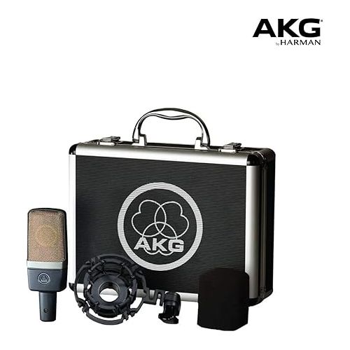  AKG C214 Pro Condenser Microphone Bundle with Audio-Technica ATH-M20x Headphones & Mic Stand