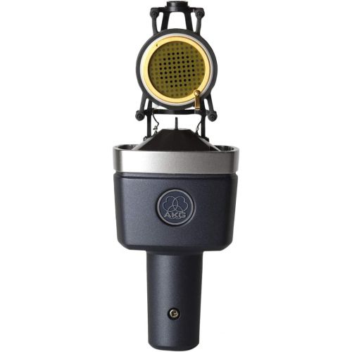 C214 Professional Large Diaphragm Condenser Microphone (Grey) with POP Filter | 2 x Senor XLR Microphone Cables and Zorro Polishing Cloth