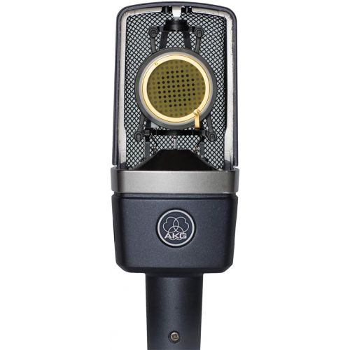  AKG Pro Audio C214 Professional Large Diaphragm Condenser Microphone (Grey) with POP Filter | 2 x Senor XLR Microphone Cables and Zorro Polishing Cloth