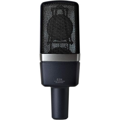  C214 Professional Large Diaphragm Condenser Microphone (Grey) with POP Filter | 2 x Senor XLR Microphone Cables and Zorro Polishing Cloth