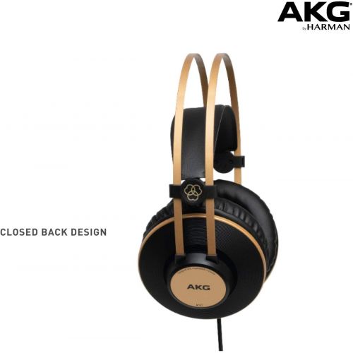  AKG Pro Audio K92 Over-Ear, Closed-Back, Studio Headphones, Matte Black and Gold