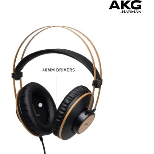 AKG Pro Audio K92 Over-Ear, Closed-Back, Studio Headphones, Matte Black and Gold