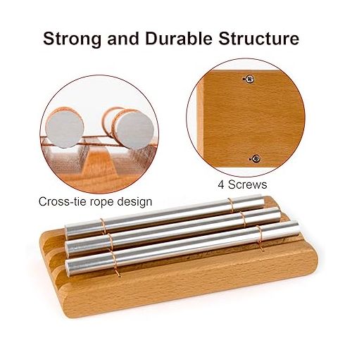  Meditation Trio Chime, AKLOT Chime Three Tone Trio Chime Bell Hand Percussion Chimes for Prayer Meditation Yoga Teachers' Classroom Management