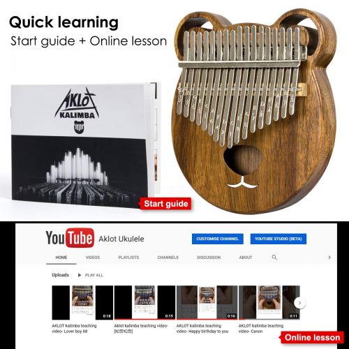  [아마존 핫딜]  [아마존핫딜]AKLOT Kalimba 17 Schluessel Marimba Daumen Klavier Massivholz Finger Piano Mbira afrikanisches Instrument fuer Kinder Erwachsene mit Lernanleitung Start Kits mit Schutzhuelle Stimmham