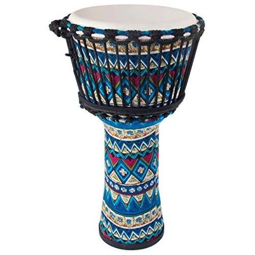  [아마존베스트]AKLOT Goatskin Cloth Drum, Cloth Stitching Bongo Congo Djembe Drum 11 x 20 ABS Resin Lightweight Goatskin Drumhead for Starter Beginners(Blue Floral)