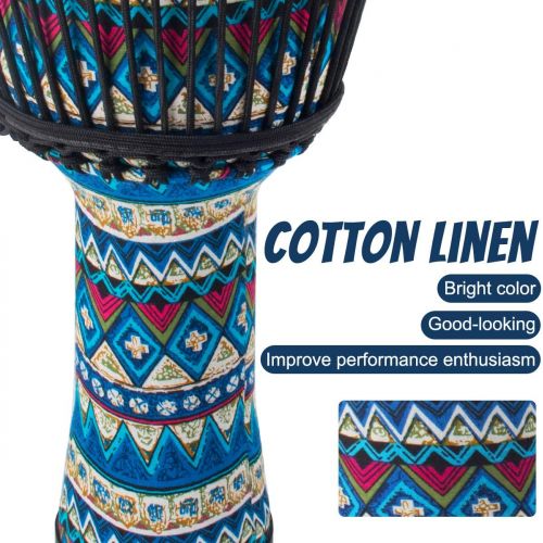  [아마존베스트]AKLOT Goatskin Cloth Drum, Cloth Stitching Bongo Congo Djembe Drum 11 x 20 ABS Resin Lightweight Goatskin Drumhead for Starter Beginners(Blue Floral)