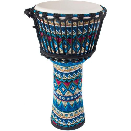  [아마존베스트]AKLOT Goatskin Cloth Drum, Cloth Stitching Bongo Congo Djembe Drum 11 x 20 ABS Resin Lightweight Goatskin Drumhead for Starter Beginners(Blue Floral)