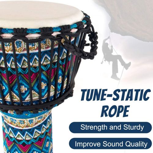  [아마존베스트]AKLOT Goatskin Cloth Drum, Cloth Stitching Bongo Congo Djembe Drum 11 x 20 ABS Resin Lightweight Goatskin Drumhead for Starter Beginners(Blue Floral)