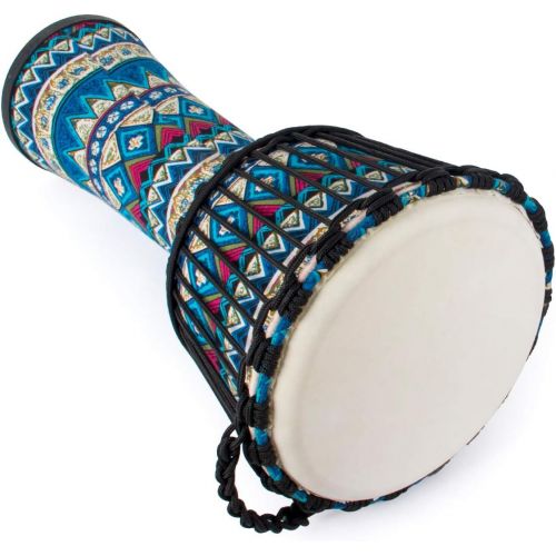  [아마존베스트]AKLOT Goatskin Cloth Drum, Cloth Stitching Bongo Congo Djembe Drum 11 x 20 ABS Resin Lightweight Goatskin Drumhead for Starter Beginners(Blue Floral)