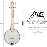 [아마존베스트]AKLOT Banjo Ukulele Concert 23 inch Remo Drumhead Open Back Maple Body 15:1 Advanced Tuner with Two Way Truss Rod Gig Bag Tuner String Strap Picks