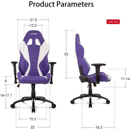  AKRacing Core Series SX Gaming Chair with High Backrest, Recliner, Swivel, Tilt, Rocker and Seat Height Adjustment Mechanisms with 5/10 Warranty - Lavender