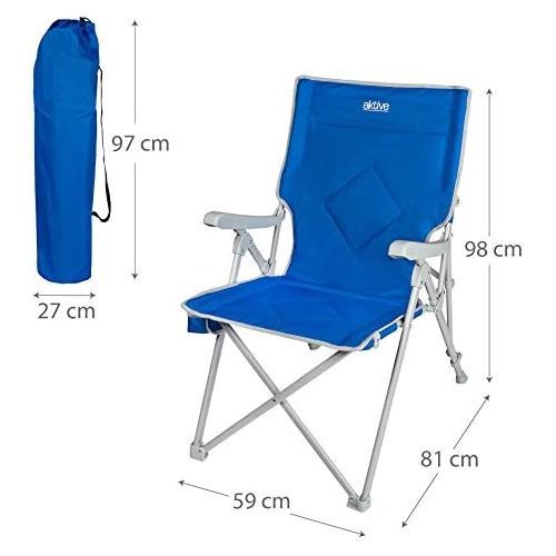  AKTIVE Active Camping Chair 3 Positions 87 x 59 x 98 cm 52839