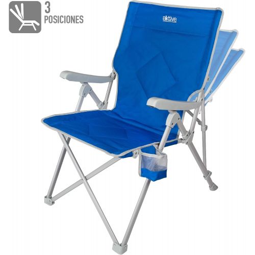  AKTIVE Active Camping Chair 3 Positions 87 x 59 x 98 cm 52839