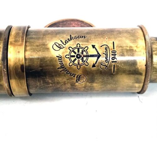  [아마존베스트]ALADEAN Scout Regiment Brass Telescope 19 London 1940 Broadhurt Clarkson Antique Replica Spyglass Scope High Resolution DF Lens Brilliant Magnification