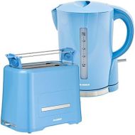 ALASKA Fruehstueck Set farbig 2209 DSB | Toaster + Wasserkocher hellblau | 50er Jahre Nostalgie Landhaus Stil
