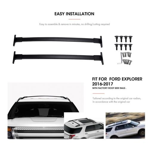  ALAVENTE Roof Rack Cross Bars for Ford Explorer 2016 2017 2018 with Factory roof Side Rails (Pair)