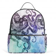 ALAZA Use4 Abstract Octopus Hipster Polyester Backpack School Travel Bag