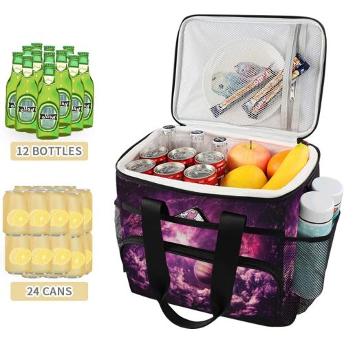  ALAZA Out Space Galaxy Large Cooler Lunch Bag, Waterproof Cooler Bag for Camping, Picnic, BBQ, Family Outdoor Activities