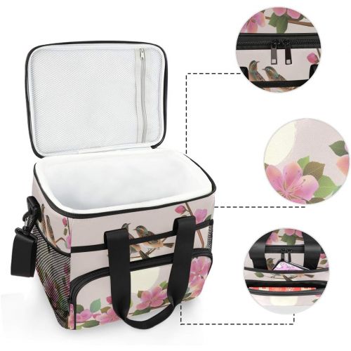  ALAZA Spring Sakura Flowers are Blooming Large Cooler Lunch Bag, Waterproof Cooler Bag for Camping, Picnic, BBQ, Family Outdoor Activities