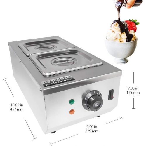  [아마존베스트]ALDKitchen Chocolate Melting Pot | Manual Control Chocolate Melter for Home or Bakery Use | 2 Tanks for 4 kg of Tempered Chocolate | 110V | 1kW