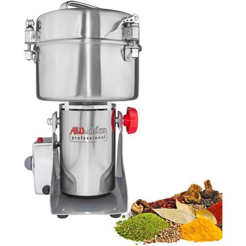  Vinbero 2000g Electric Mill Herb Grain Grinder 50-300 Mesh Mill Flour Powder 25000 RMin Superfine Powder Pulverizer for Spice Herbs Grains Coffee Rice Corn Sesame Soybean Fish Fee