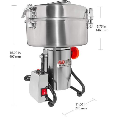  Vinbero 2000g Electric Mill Herb Grain Grinder 50-300 Mesh Mill Flour Powder 25000 RMin Superfine Powder Pulverizer for Spice Herbs Grains Coffee Rice Corn Sesame Soybean Fish Fee