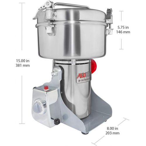  Vinbero 2000g Electric Mill Herb Grain Grinder 50-300 Mesh Mill Flour Powder 25000 RMin Superfine Powder Pulverizer for Spice Herbs Grains Coffee Rice Corn Sesame Soybean Fish Fee