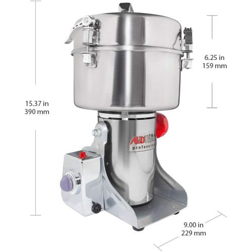  Vinbero 2000g Electric Mill Herb Grain Grinder 50-300 Mesh Mill Flour Powder 25000 RMin Superfine Powder Pulverizer for Spice Herbs Grains Coffee Rice Corn Sesame Soybean Fish Fee