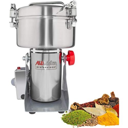  Vinbero 2000g Electric Mill Herb Grain Grinder 50-300 Mesh Mill Flour Powder 25000 RMin Superfine Powder Pulverizer for Spice Herbs Grains Coffee Rice Corn Sesame Soybean Fish Fee