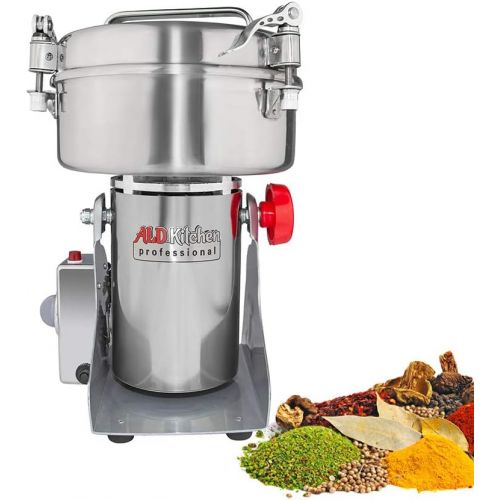  Vinbero 2000g Electric Mill Herb Grain Grinder 50-300 Mesh Mill Flour Powder 25000 RMin Superfine Powder Pulverizer for Spice Herbs Grains Coffee Rice Corn Sesame Soybean Fish Fee