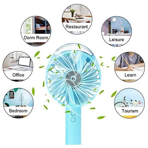  [아마존베스트]ALEENFOON Handheld Fan Battery Operated Mini Fan Small Battery Quiet Portable USB Small Fan Desktop Fan Electric Fog Fan Outdoor Personal Electric Fan