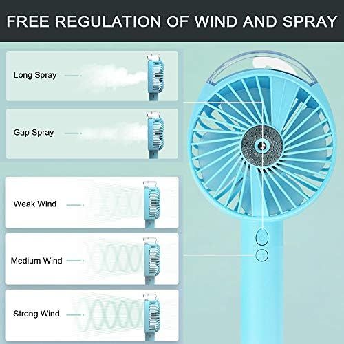  [아마존베스트]ALEENFOON Handheld Fan Battery Operated Mini Fan Small Battery Quiet Portable USB Small Fan Desktop Fan Electric Fog Fan Outdoor Personal Electric Fan