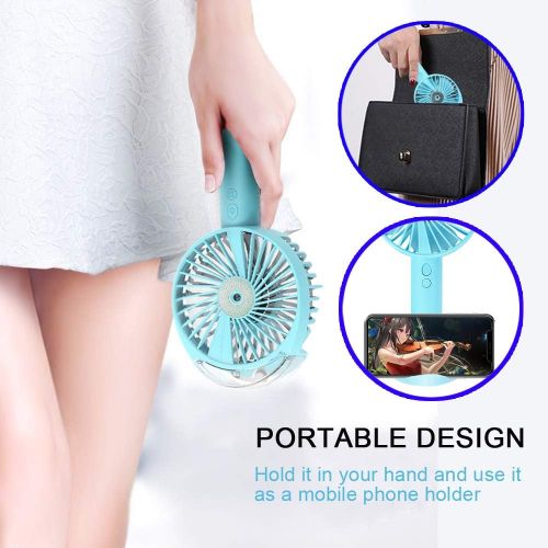  [아마존베스트]ALEENFOON Handheld Fan Battery Operated Mini Fan Small Battery Quiet Portable USB Small Fan Desktop Fan Electric Fog Fan Outdoor Personal Electric Fan