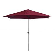ALEKO UMB9FTBG Outdoor Patio Table Umbrella Waterproof Polyester with Tilt Adjustment 8 x 9 Feet Burgundy