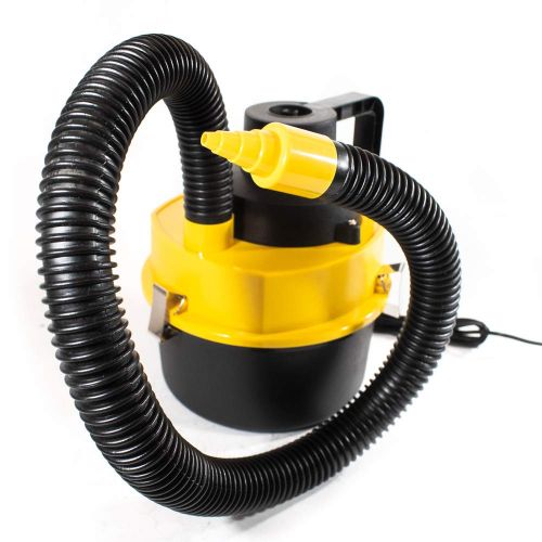  ALEKO VC602 Powerful Handheld Car Wet Dry Canister Vacuum Portable for Crumbs Pet Hair Dust 12 Volts Yellow