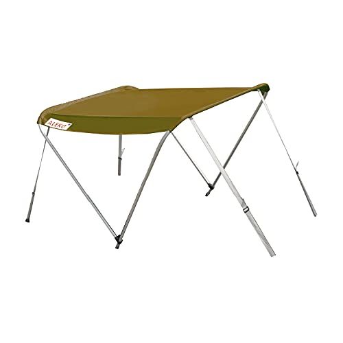  ALEKO BSTENT380WE Canopy Boat Tent Sun Shelter Sunshade for 12.5 ft Long Inflatable Boats, (4.3 x 3.7 Ft, Wheat Color)