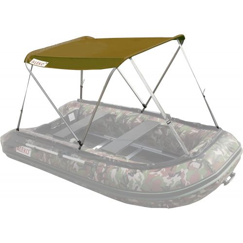  ALEKO BSTENT380WE Canopy Boat Tent Sun Shelter Sunshade for 12.5 ft Long Inflatable Boats, (4.3 x 3.7 Ft, Wheat Color)