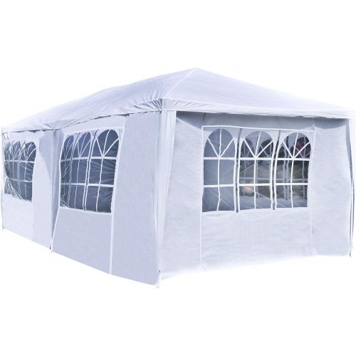  ALEKO APT20X10GAZEBO Outdoor Event Canopy Tent Wedding Party 20 x 10 x 8.5 Feet White