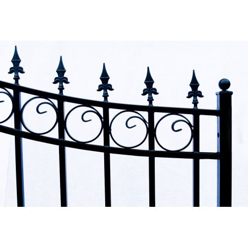  ALEKO DG14PRAD Prague Style Single Swing Galvanized Steel Driveway Security Gate 14 x 6 Feet Black