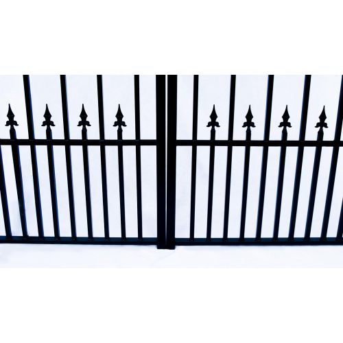  ALEKO DG14PRAD Prague Style Single Swing Galvanized Steel Driveway Security Gate 14 x 6 Feet Black